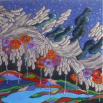 NEUZA TAKAHASHI HOSHINO, As cores são Graças Divinas, acrílica s/tela, 50 x 50 cm, 2012, R$ 600,00